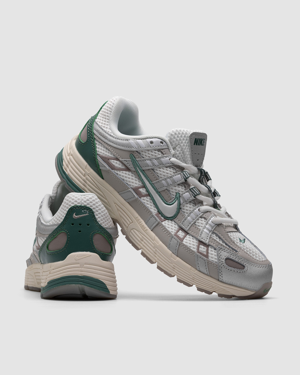 Чоловічі кросівки Nike P-6000 White Green Взуття Найк П-6000 білі з зеленим сітка шкіра демісезонні