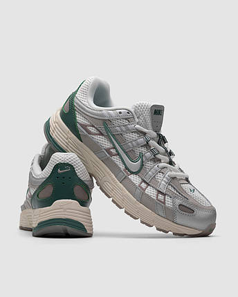 Чоловічі кросівки Nike P-6000 White Green Взуття Найк П-6000 білі з зеленим сітка шкіра демісезонні, фото 1