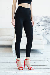 Лосини жіночі з високою посадкою легінси для спорту Eva чорні