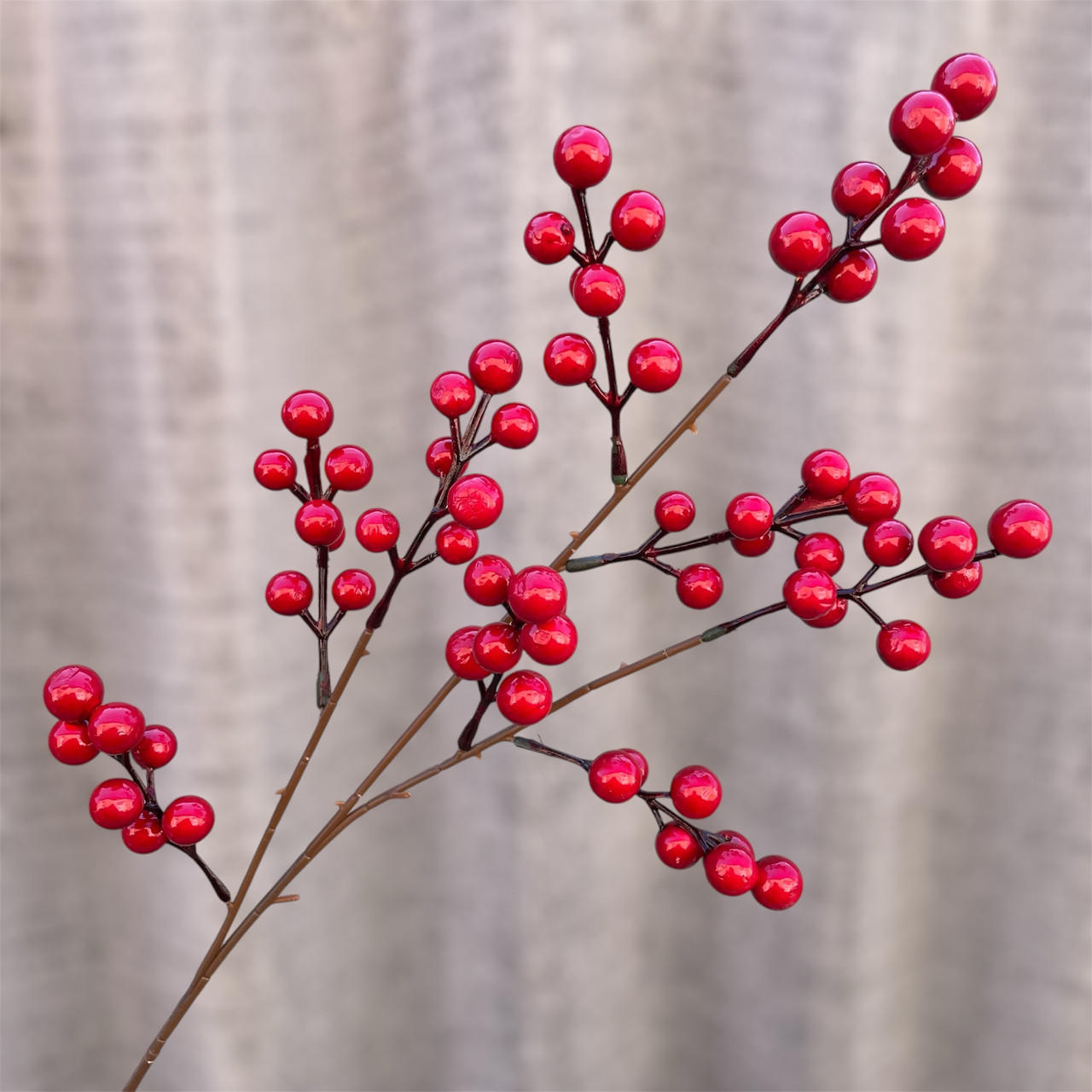 Штучна гілка ягода червона калина 68 см., фото 1