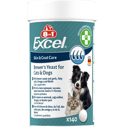 Вітаміни 8in1 Excel Brewers Yeast для собак та котів пивні дріжджі з часником для шкіри та шерсті 140 шт