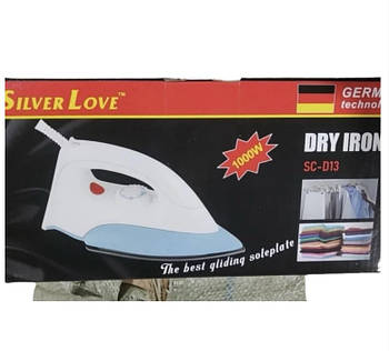 Електрична побутова праска Silver Love, парова праска з терморегулятором 1000 Вт SC-D13 Лучшая цена