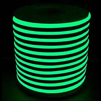 Неонова світлодіодна стрічка SMD 2835 10W 120 д.м. IP68 220В 8х16мм зелена (цена 1 м)