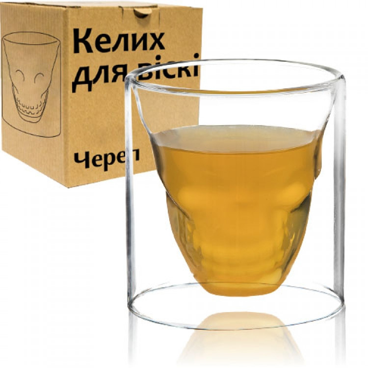 Стакан з подвійним дном Череп 200 мл, фото 1