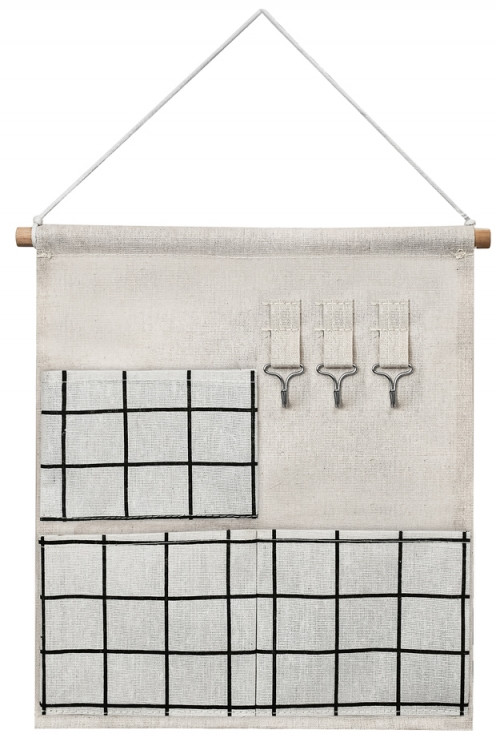 Підвісний органайзер на 3 секції настінний в клітину 34х30, фото 1