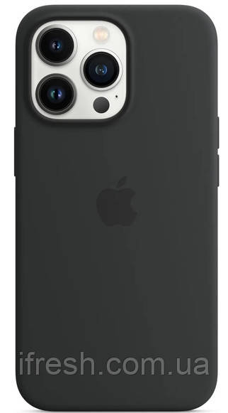 Чохол для iPhone 13 Pro Max - Силіконовий з мікрофіброю Full (Лого), Black (18), фото 1
