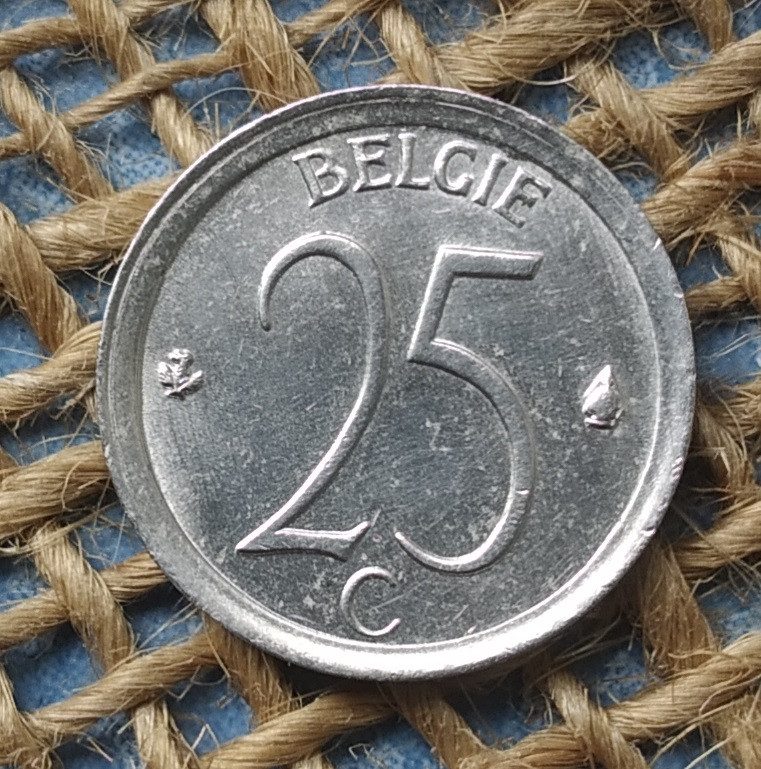 25 сантимiв 1965 року. Бельгiя