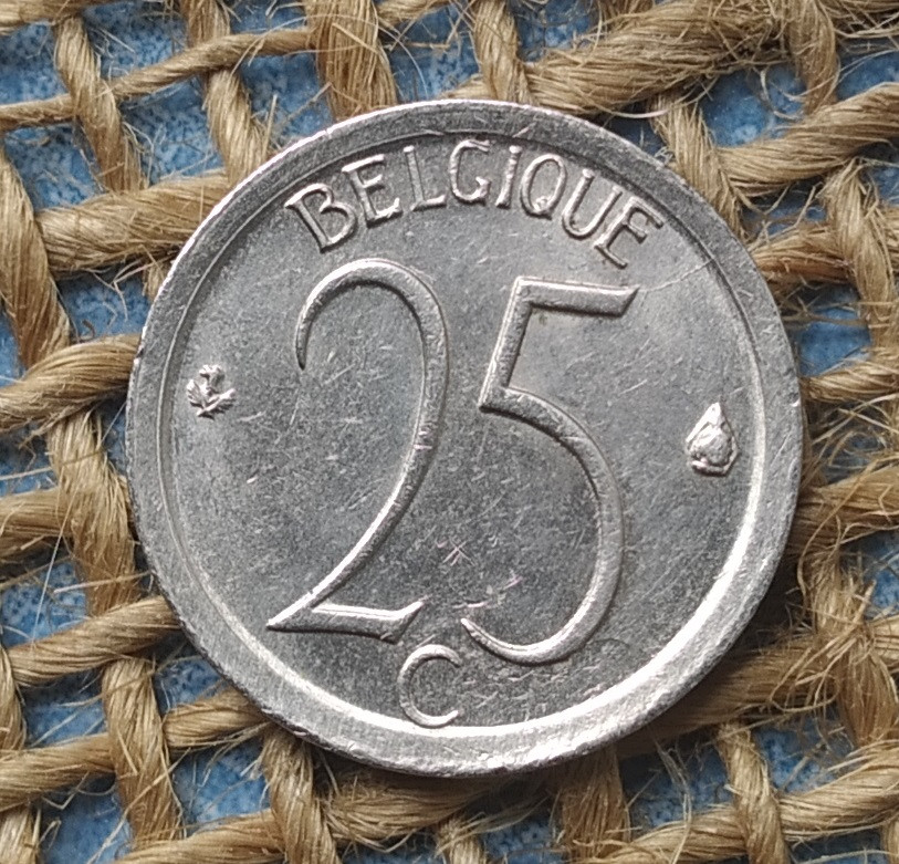 25 сантимiв 1968 року. Бельгiя