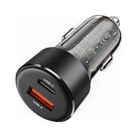 Автомобільний ЗП Acefast B12 Transparent Black (6974316282914)