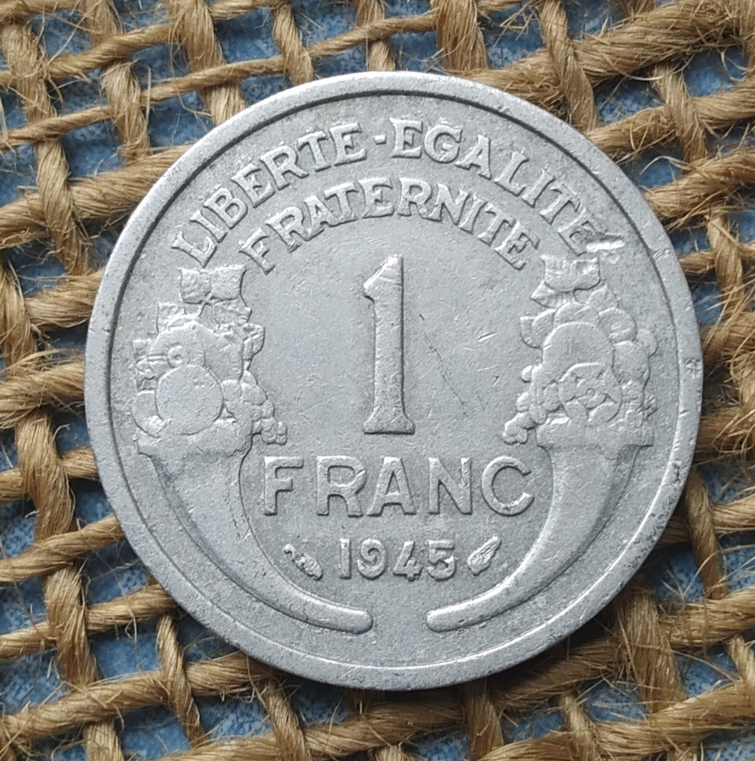 1 франк 1945 року францiя