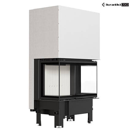 Сталева тристороння камінна топка Kratki REGNOR 800/400 (8 кВт) Камін гільйотину REGNOR, фото 1
