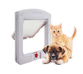 Дверцята двосторонні для тварин з 4 режимами PET DOOR White