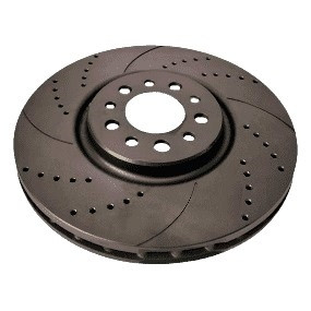 Audi A4 B5, B6, B7, B8, C7, A6 C5, Allroad C5, Seat Exeo, d 320mm, Передній гальмівний диск з перфорацією та насічками