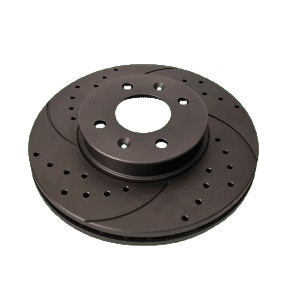 Передній гальмівний диск Hyundai Accent 3, 4, I20 1, Kia Rio 2,3, з перфорацією та насічками
