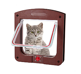 Дверцята двосторонні для тварин з 4 режимами PET DOOR Brown