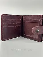 Шкіряний гаманець HUGO_BOSS бордо