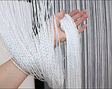 Штори нитки дощ кисея 300х280см. Люкс якість. Штори нитки з люрексом прямі - Білий., фото 3