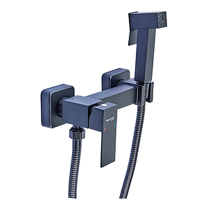 Настінний змішувач з гігієнічним душем MIXXUS KUB-222 Black (MI6019)