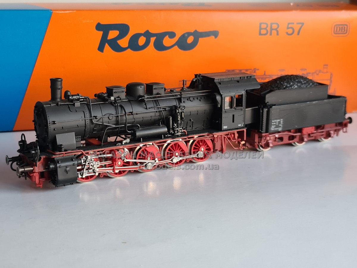 Roco 04116A Модель вантажного паровоза серії BR57, приналежність DB, стан б/у, масштаб H0 1:87, фото 1