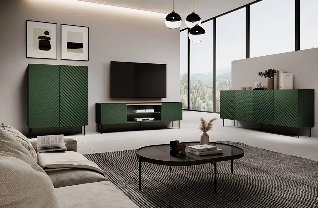 Набір меблів для вітальні Onda (зелений лабрадор/ дуб Артизан), фото 1