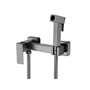 Настінний змішувач з гігієнічним душем MIXXUS KUB-222 GRAPHITE з нержавіючої сталі SUS304 (MI6846)