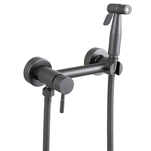 Настінний змішувач з гігієнічним душем MIXXUS SUS-222 GRAPHITE з нержавіючої сталі SUS304 (MX9884)