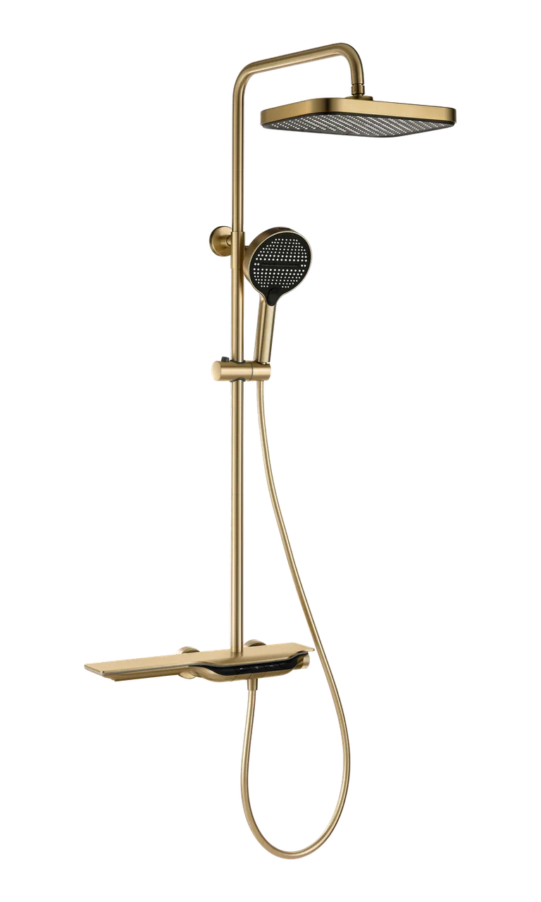 Душова колона з термостатичним змішувачем MIXXUS Premium SPACE-009-J Brushed gold, 3 режими (MI6541), фото 1