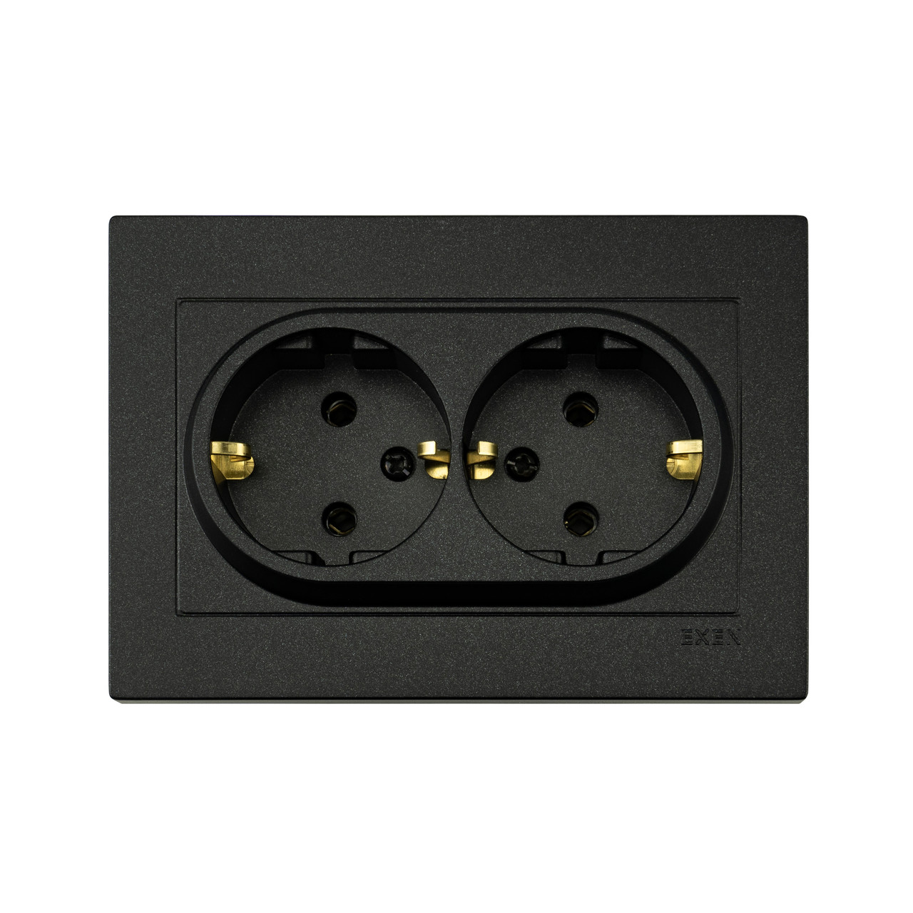 Розетка 2-я із заземленням чорний KARELL