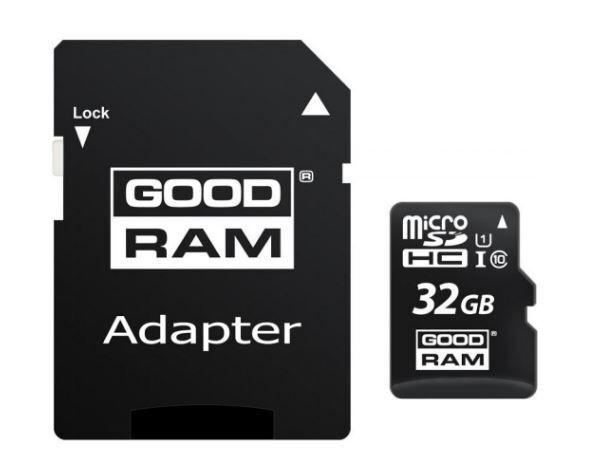 Картка пам'яті GOODRAM 32 GB microCARD SDHC C10 UHS-I 100R/10W U1 + adapter