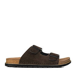 Замшеві шльопанці чоловічі коричневі Fabio Moretti