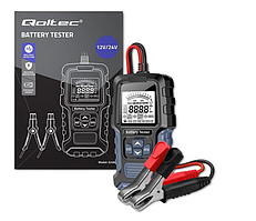 Тестер акумуляторів Qoltec Cyfrowy tester akumulatora LCD 12V/24V/3Ah-250Ah (52487)