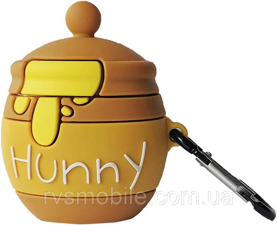 Чохол для AirPods 2/1 series - Баночка з медом (Hunny 3D), силіконовий, фото 1
