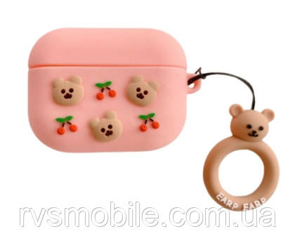 Чохол для AirPods Pro 2/1 - Bear & Cherry, силіконовий