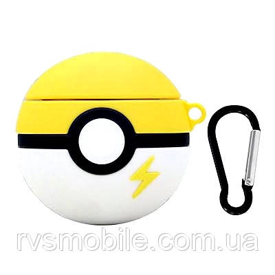 Чохол для AirPods 2/1 series - Poke Balls (Покемон) 3D, силіконовий, Жовтий, фото 1