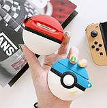 Чохол для AirPods 2/1 series - Poke Balls (Покемон) 3D, силіконовий, Синій, фото 3
