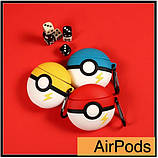 Чохол для AirPods 2/1 series - Poke Balls (Покемон) 3D, силіконовий, Синій, фото 6