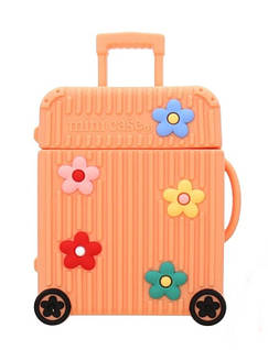 Чохол для AirPods 2/1 series - Suitcase (Валіза), силіконовий, Помаранчевий