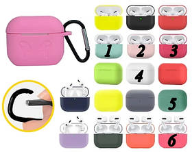Силіконовий чохол з карабіном для Apple Airpods Pro, Різні кольори