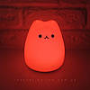 LED світильник на батарейках SNL-C01 ARD RGB "Котик" Ardero CAT LED (силіконовий настільний дитячий нічник) кіт, фото 4