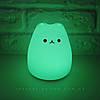 LED світильник на батарейках SNL-C01 ARD RGB "Котик" Ardero CAT LED (силіконовий настільний дитячий нічник) кіт, фото 5