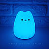 LED світильник на батарейках SNL-C01 ARD RGB "Котик" Ardero CAT LED (силіконовий настільний дитячий нічник) кіт, фото 6