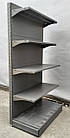 Торгові пристінні (односторонні) стелажі «Колумб» 195х100 см. RAL 7022, Б/у, фото 6