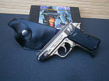 Запальничка пистолет Walther РР "Вальтер" турбо газова металева сувенірна чорна глянцева, фото 9