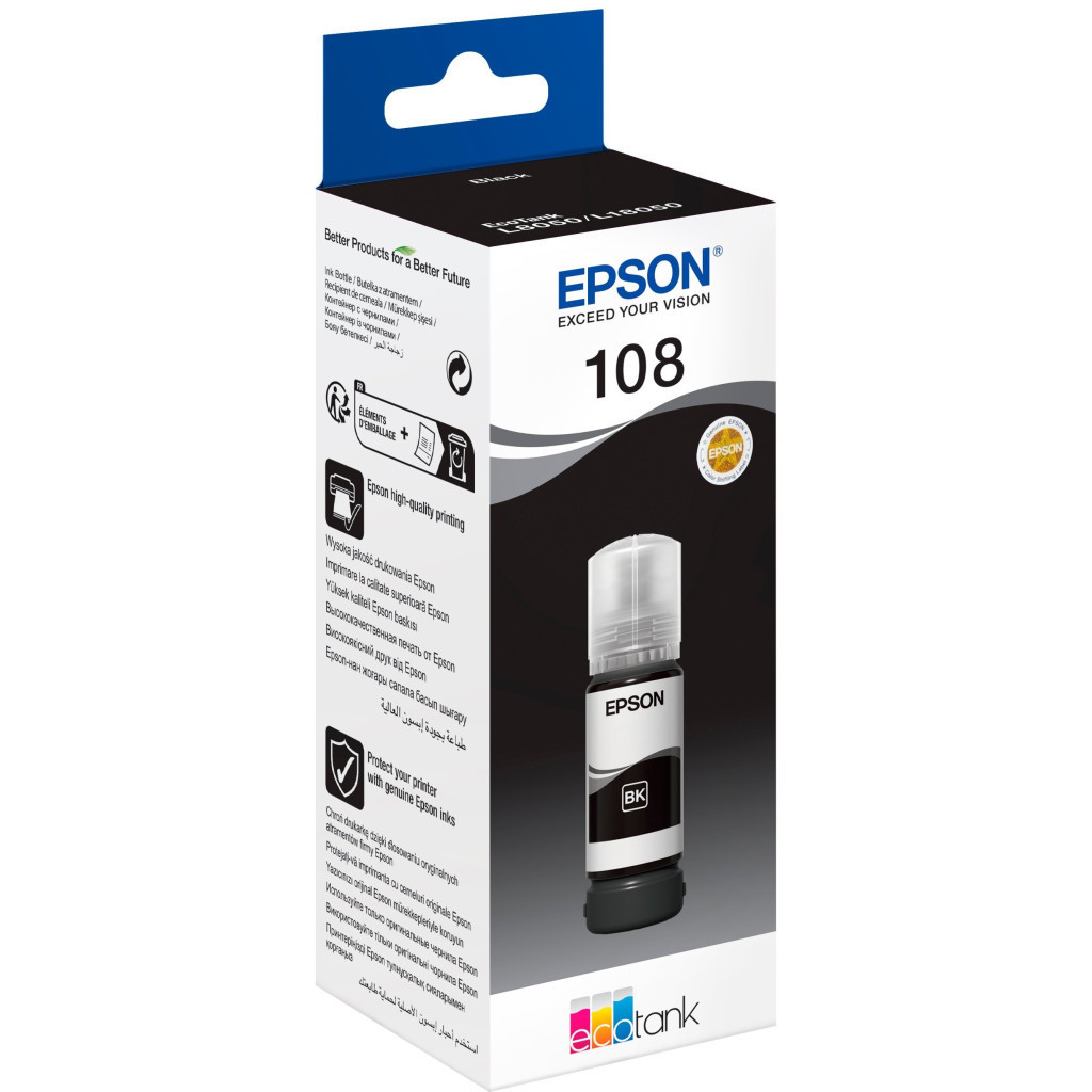 Контейнер з чорнилом Epson 108 EcoTank L8050/L18050 black (C