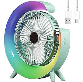 Компактний настільний вентилятор з RGB-підсвіткою та 180° поворотом 5219