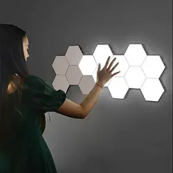 Модульна світлодіодна шестигранна лампа 3 шт. з пультом три режими