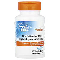Альфа-ліпоєва кислота + бенфотіамін Doctor's Best (Benfotiamine + Alpha-lipoic acid) 300 мг / 150 мг 60 капсул
