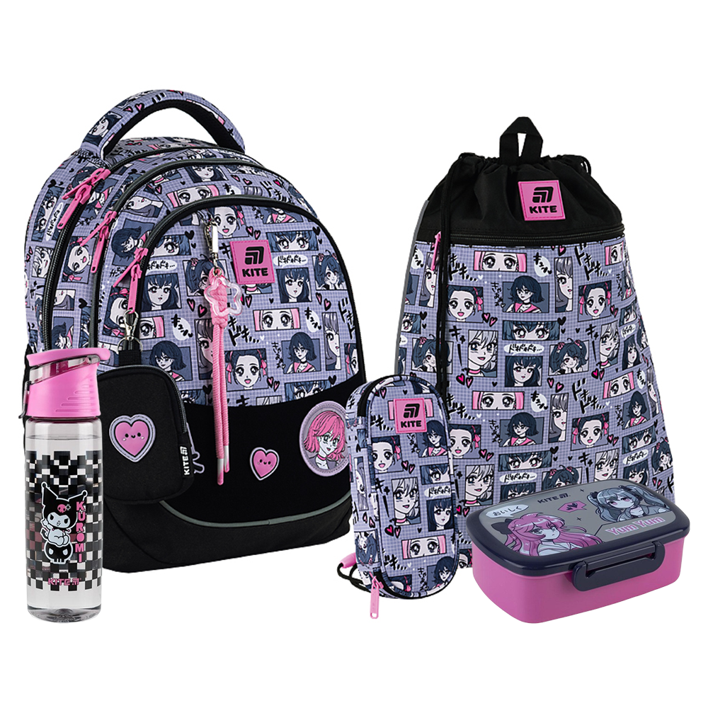 Шкільний набір Kite 5 в 1 Education Anime Girl SET_K25-700M-1