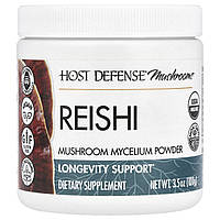 Трутовик, грибний міцелієвий порошок, кардіо і довголіття, Host Defense, Reishi Mushroom Powder, Supports Energy, Cardiovascular