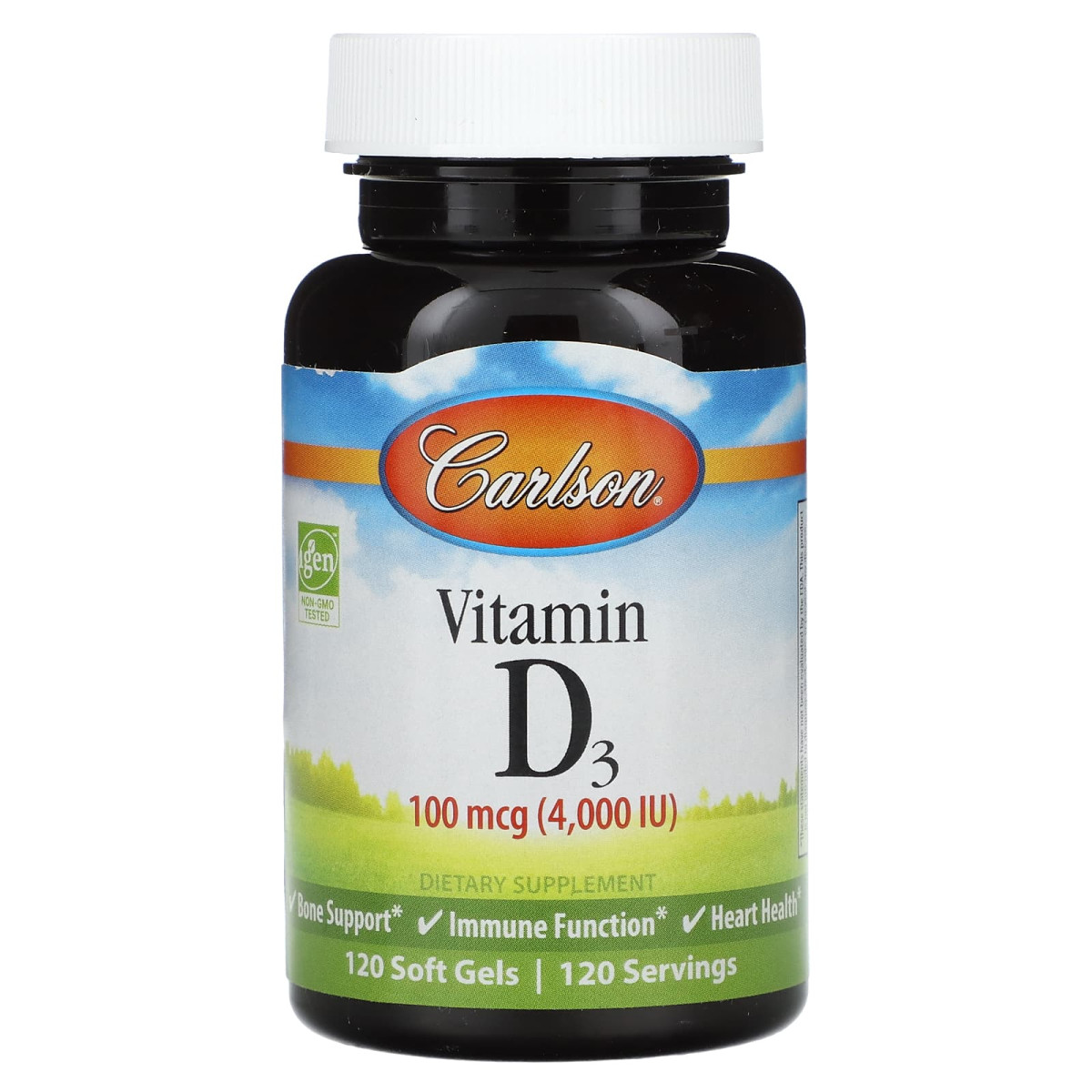 Вітамін Д3 Carlson Labs (Vitamin D) 4000 МО 120 гелевих капсул